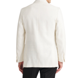 Back view of men’s ivory Matka silk dinner jacket