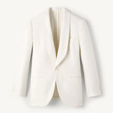 Mens Shawl Lapel Cream Linen Blend Dinner Jacket