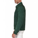 Mens Green Suede Leather Shirt Jacket