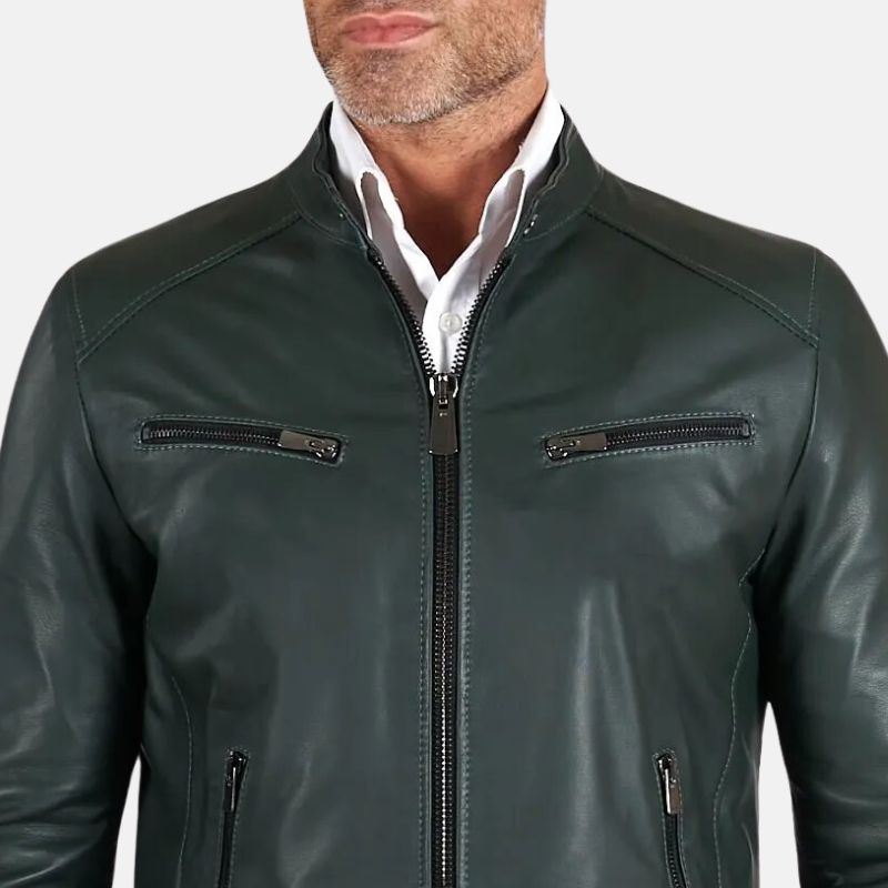 mens-green-leather-cafe-racer-jacket
