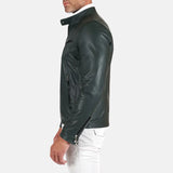 mens-green-snap-tap-leather-cafe-racer-jacket