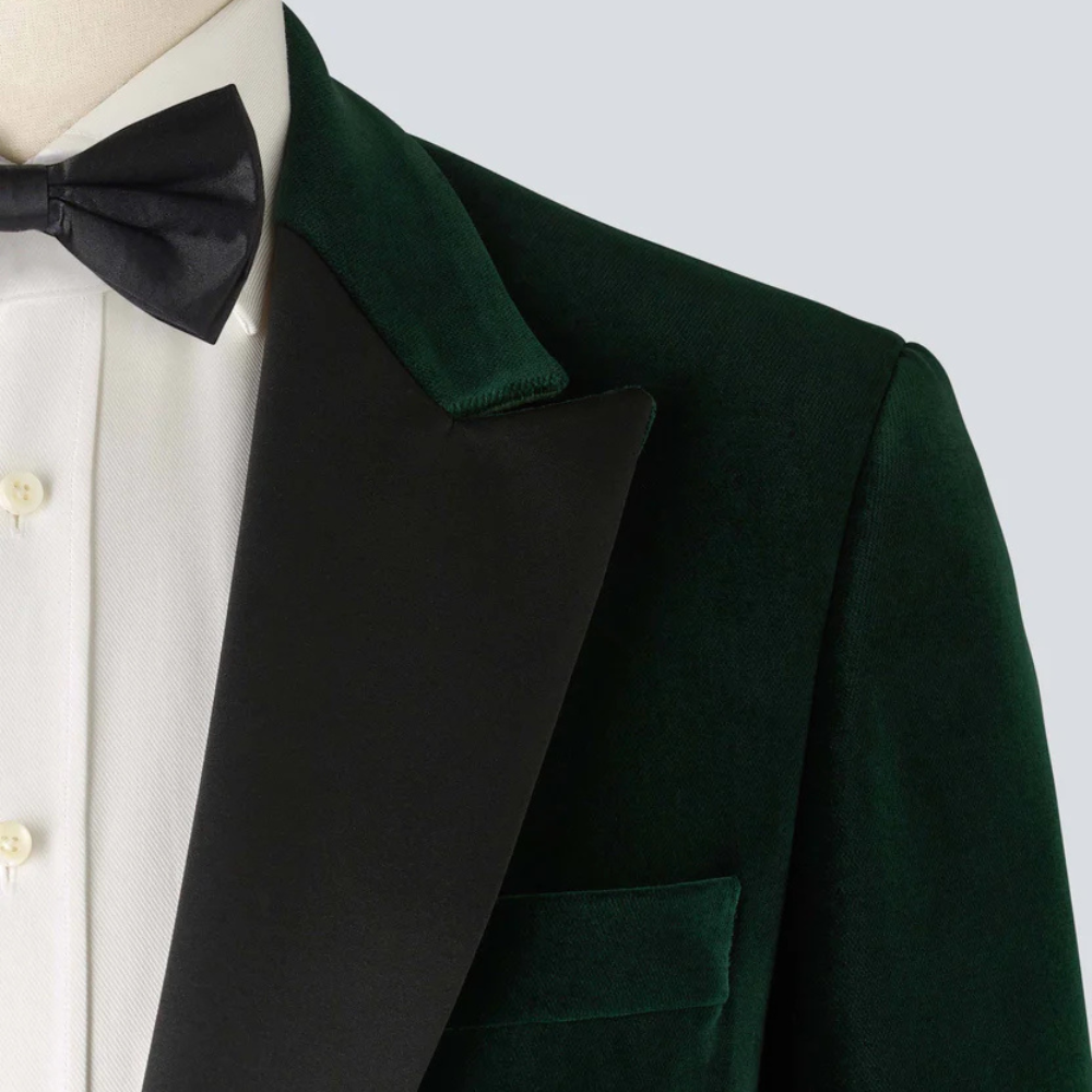 mens-green-suit-velvet-single-breasted
