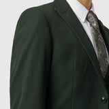 Men’s Three Piece Slim Fit Olive Green Suit