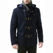 Men’s Navy Blue Wool Blue Hooded Duffle Coat