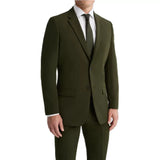 Men’s olive green three-piece suit front view