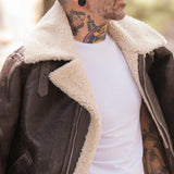 Rocky IV Sylvester Bomber Shearling Leather Jacket