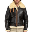 Henry Men's Real Brown B3 Sheepskin Flight Jacket