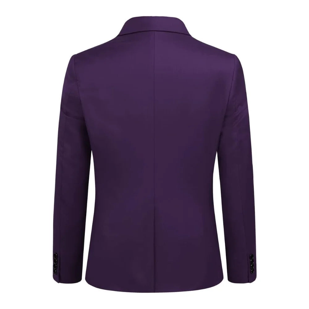Slim fit Purple Men’s Three Piece Suit with Notch Lapel