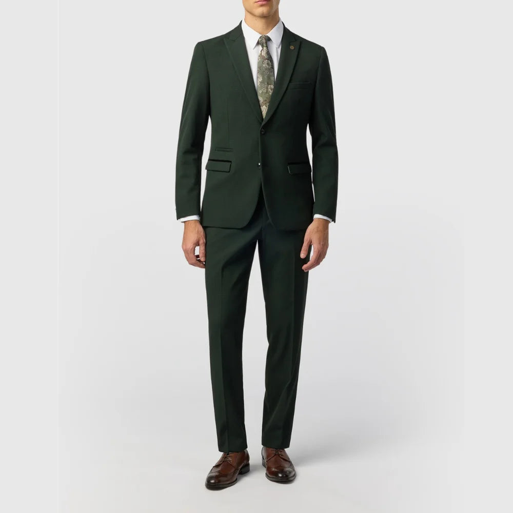 Men’s Three Piece Slim Fit Olive Green Suit