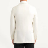 Mens Shawl Lapel Cream Linen Blend Dinner Jacket