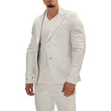Classis Two Button Lambskin White Leather Blazer Mens
