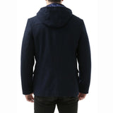 Men’s Navy Blue Wool Blue Hooded Duffle Coat