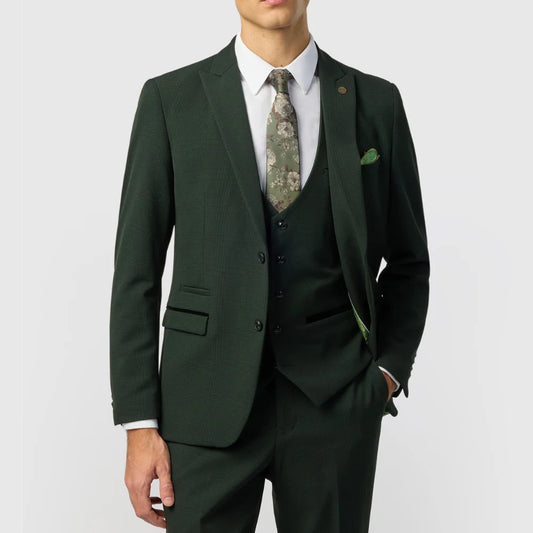 Men’s Three Piece Slim Fit Olive Green Suit
