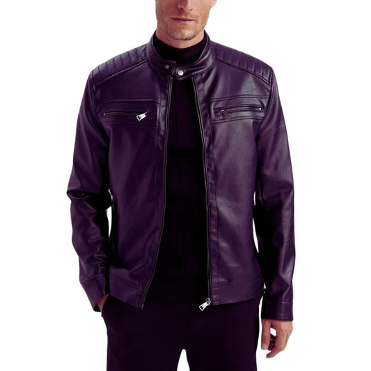 Leather Motorcycle Jacket Biker Jackets For Men Women Trendy Jacket