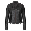 Olivia Slim Fit Womens Black Leather Moto Jacket