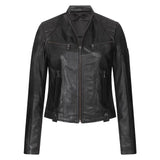 Olivia Slim Fit Womens Black Leather Moto Jacket