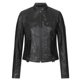 Olivia Slim Fit Womens Black Leather Moto Jacket