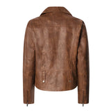 Women’s Brown Quilted Leather Moto Jacket