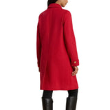 Women's Red Single Breasted Red Wool Blend Coat