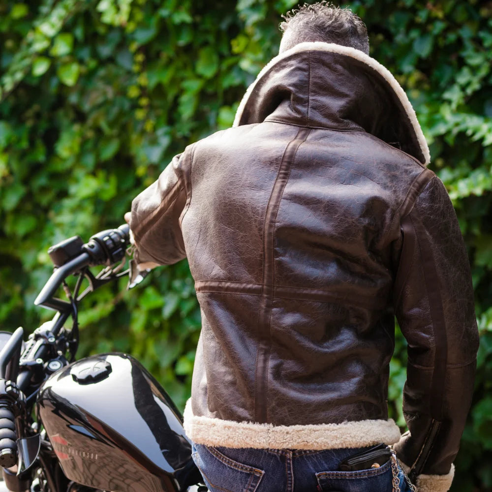 Rocky IV Sylvester Bomber Shearling Leather Jacket