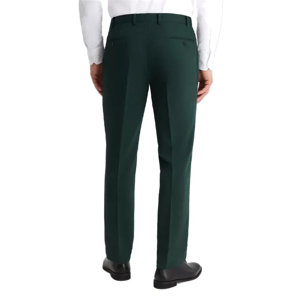 Back view of the royal green formal trousers from the men's 3 piece suit, featuring a tailored straight-leg fit and premium suiting fabric for a polished formal look.