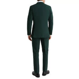 Back view of a premium royal green men's suit designed with a structured tailored fit.