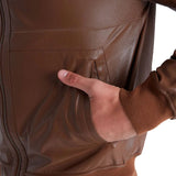 Men's Reversible Suede Jacket with Hood