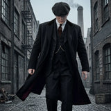 Thomas Shelby Long Wool Men's Black Overcoat