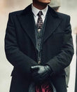 Thomas Shelby Long Wool Men's Black Overcoat