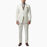 Men’s off white formal suit with peak lapel jacket