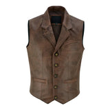 Men's Vintage Brown Leather Vest