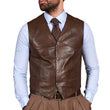 Vintage Mens Brown Leather Vest