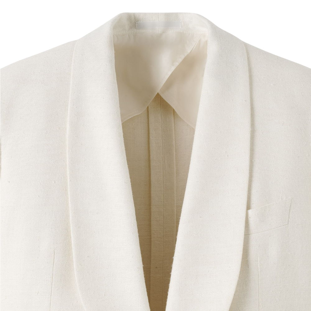 Men's Shawl Lapel Ivory Silk Dinner Jacket