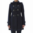 Women’s Wool Blend Navy Blue Hooded Duffle Coat