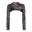 Women's Belted Black Leather Bolero Jacket