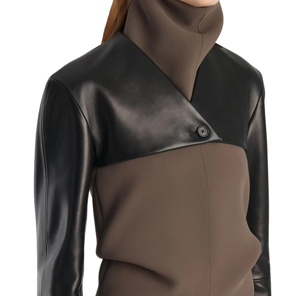 Women's Black Leather Bolero Jacket