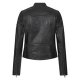 Olivia Slim Fit Womens Black Leather Moto Jacket