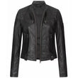 Women's Quilted Black Leather Biker Jacket