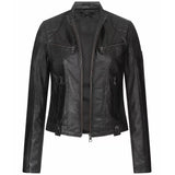 Women's Quilted Black Leather Biker Jacket