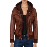 womens-hoded-brown-leather-jacket