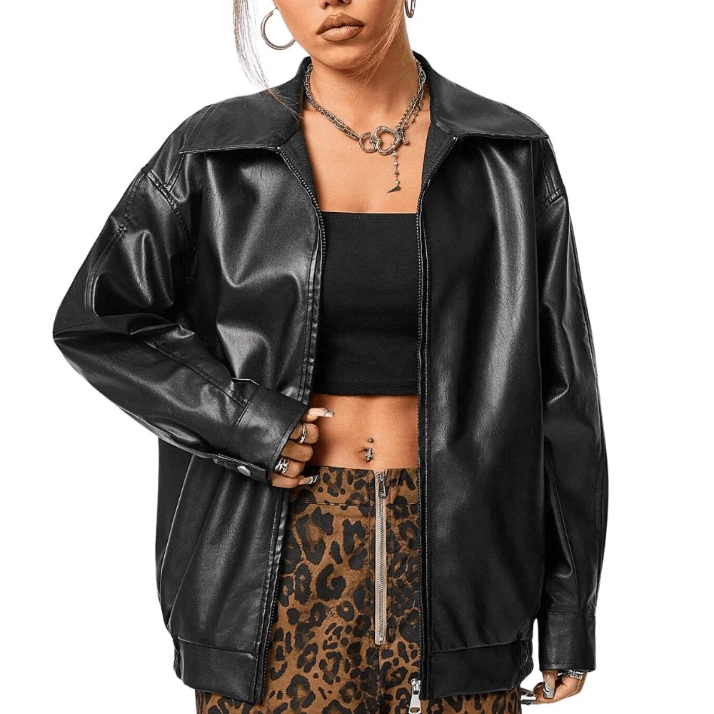 womens-oversized-black-leather-bomber-jacket