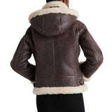 The Women's Heritage Real Dark Brown Shearling Bomber Jacket