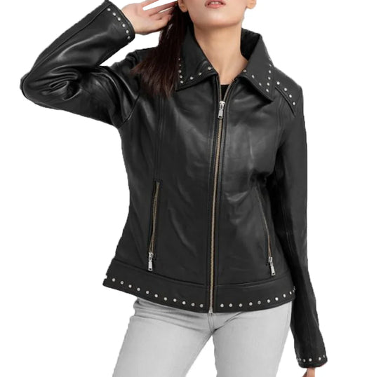 womens-studded-black-leather-jacket
