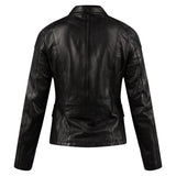 Susan Womens Black Leather Biker Jacket