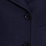 Womens Double Breasted Navy Blue Wool Blend Coat