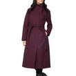 Women’s Burgundy Long Belted Wool Blend Coat