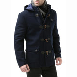 Men’s Navy Blue Wool Blue Hooded Duffle Coat
