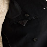 Mens Double Breasted Black Wool Overcoat