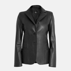 womens-black-leather-blazer