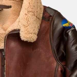 Aviator-RAF-Fur-Shearling-B3-Maroon-Leather-Jacket